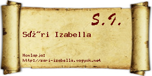 Sári Izabella névjegykártya