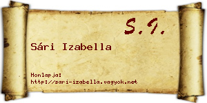 Sári Izabella névjegykártya